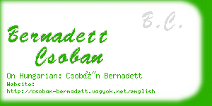 bernadett csoban business card